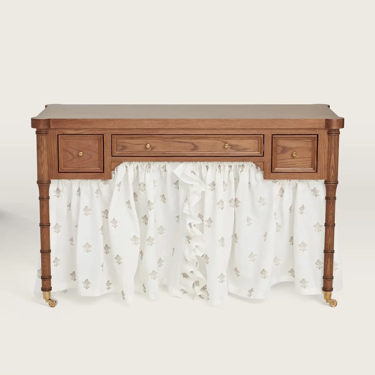 Raye Skirted Dressing Table_ WHITE