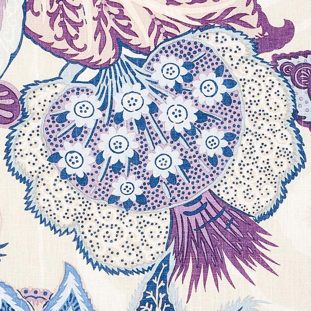 Zanzibar Linen Print Hyacinth Fabrics Schumacher