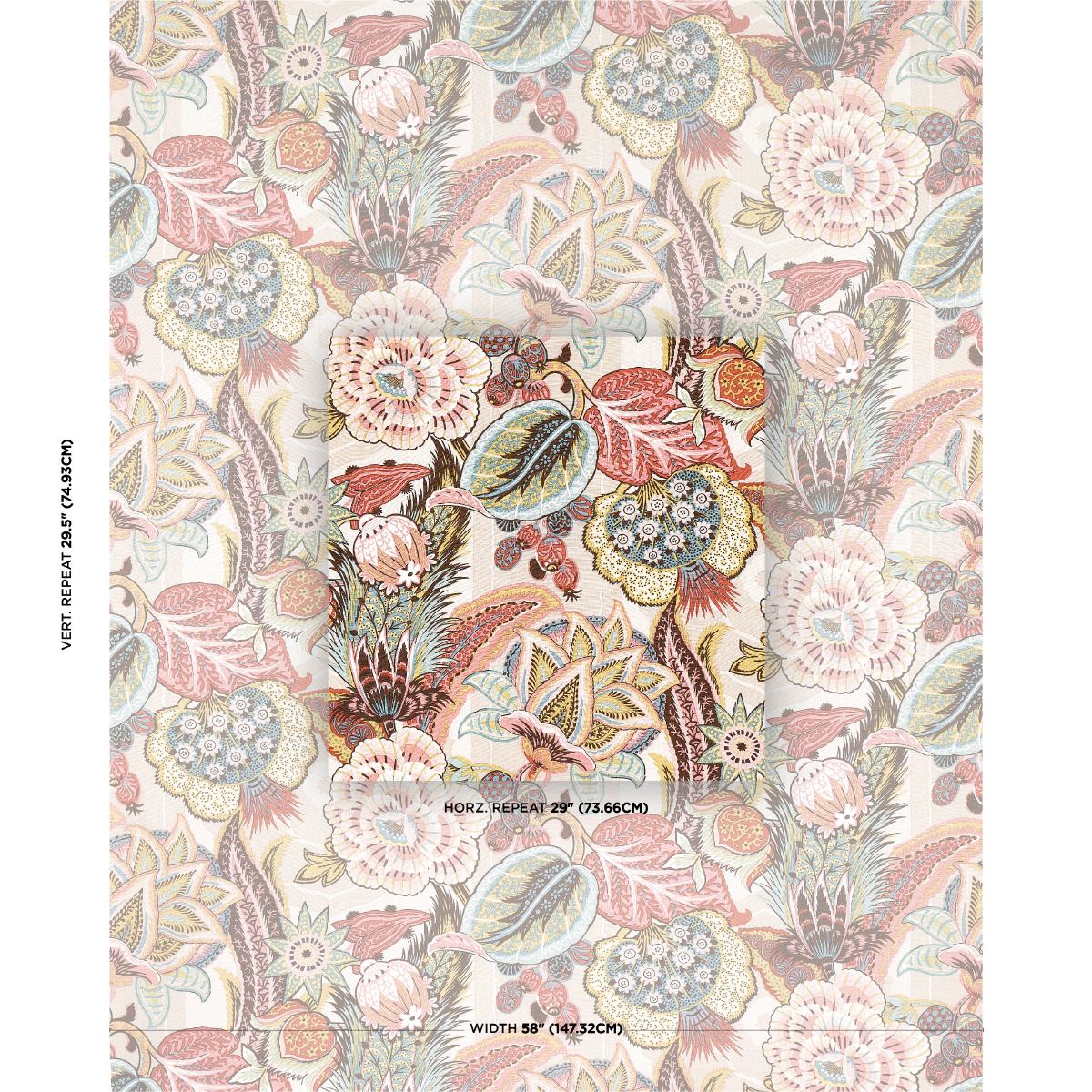 Zanzibar Linen Print Pink Fabrics Schumacher