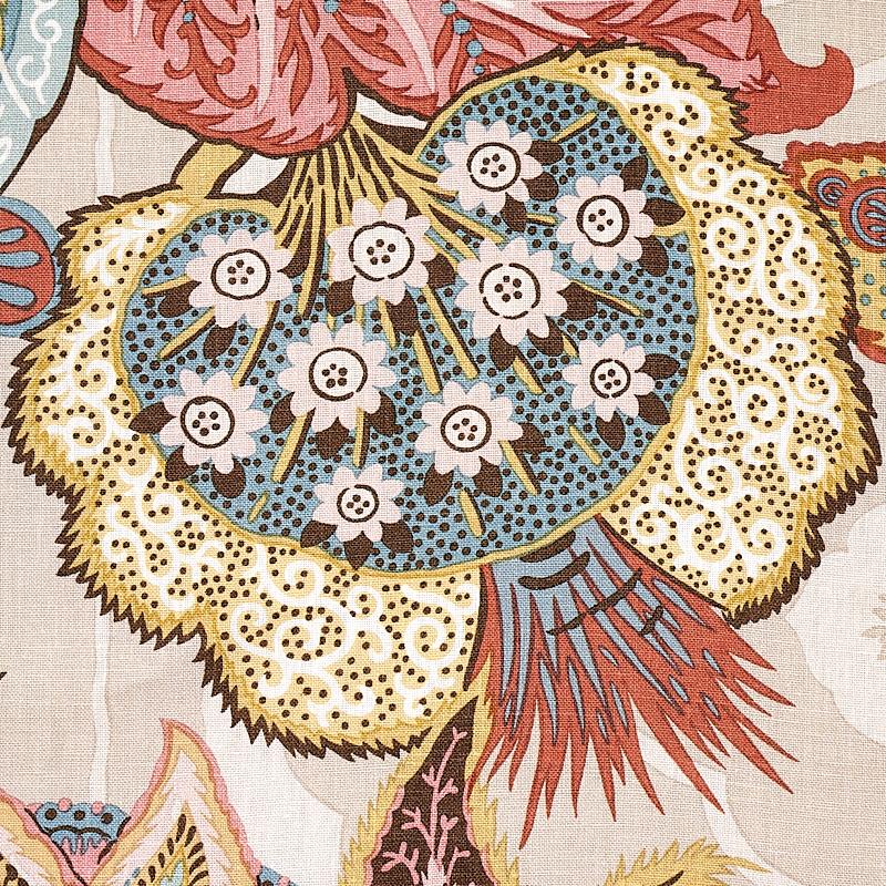 Zanzibar Linen Print Pink Fabrics Schumacher