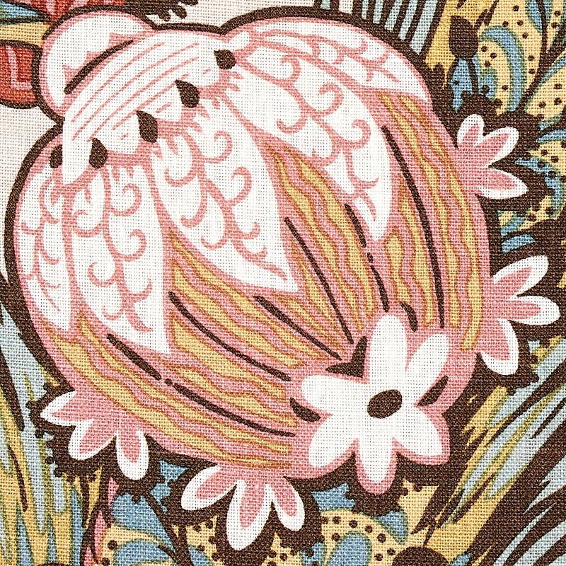 Zanzibar Linen Print Pink Fabrics Schumacher