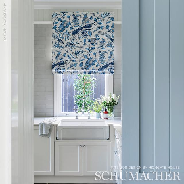 Campagne - Bleu & Gris Fabrics | Schumacher