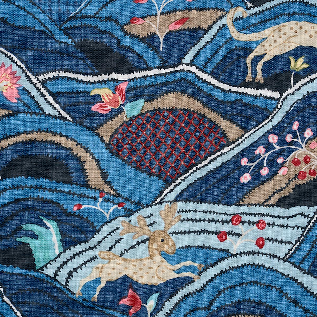 Rolling Hills - Blues Fabrics | Schumacher