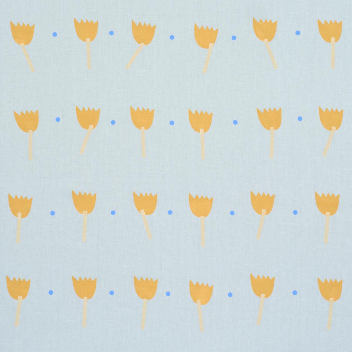 TULIP PLAY HAND BLOCK PRINT_OCHRE ON SKY