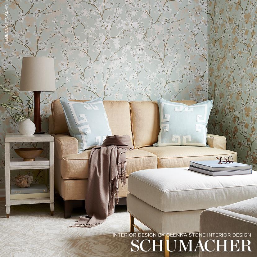 Ming Cherry Blossom Aqua Wallpapers Schumacher