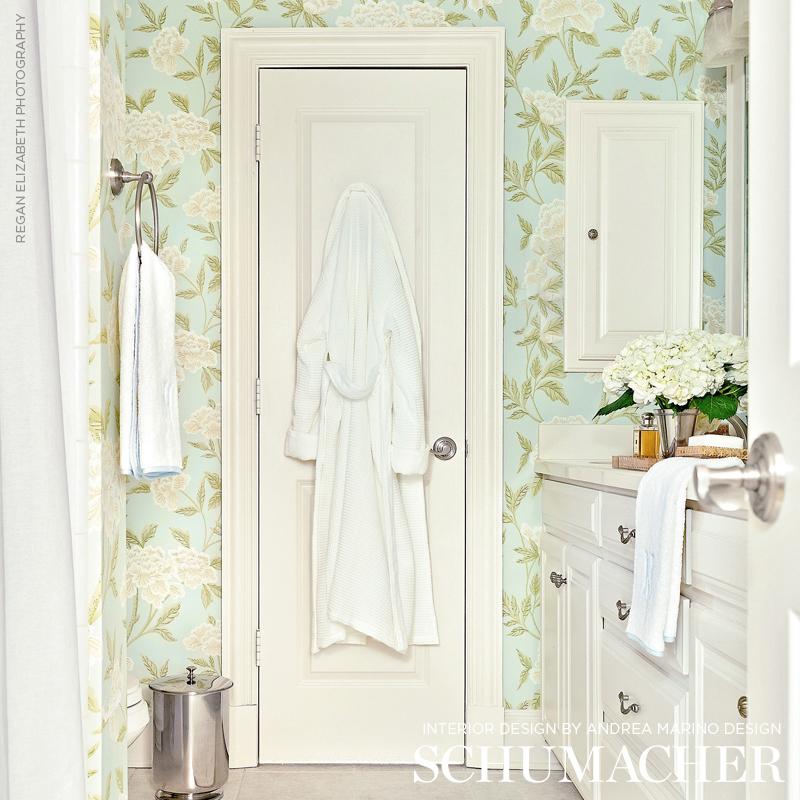 Whitney Floral - Aqua Wallpapers | Schumacher