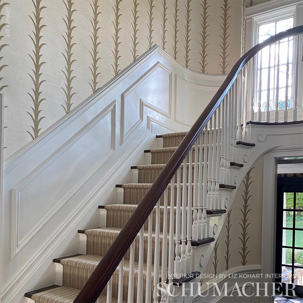 Acanthus Stripe Sisal - Filigree Wallpapers | Schumacher