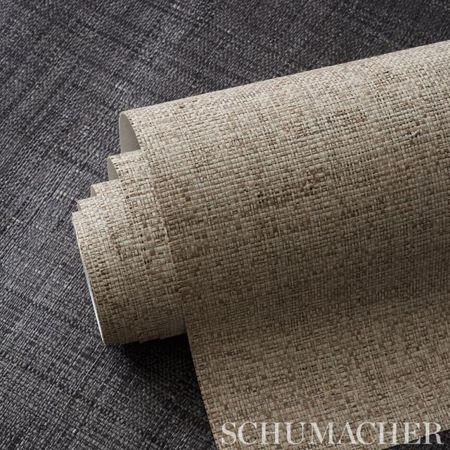 Weston Raffia Weave - Grey Wallpapers | Schumacher