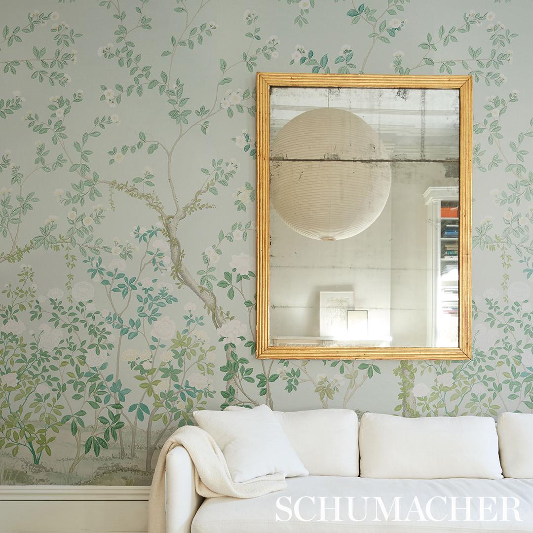 Madame De Pompadour Panel Set - Green Wallpapers | Schumacher