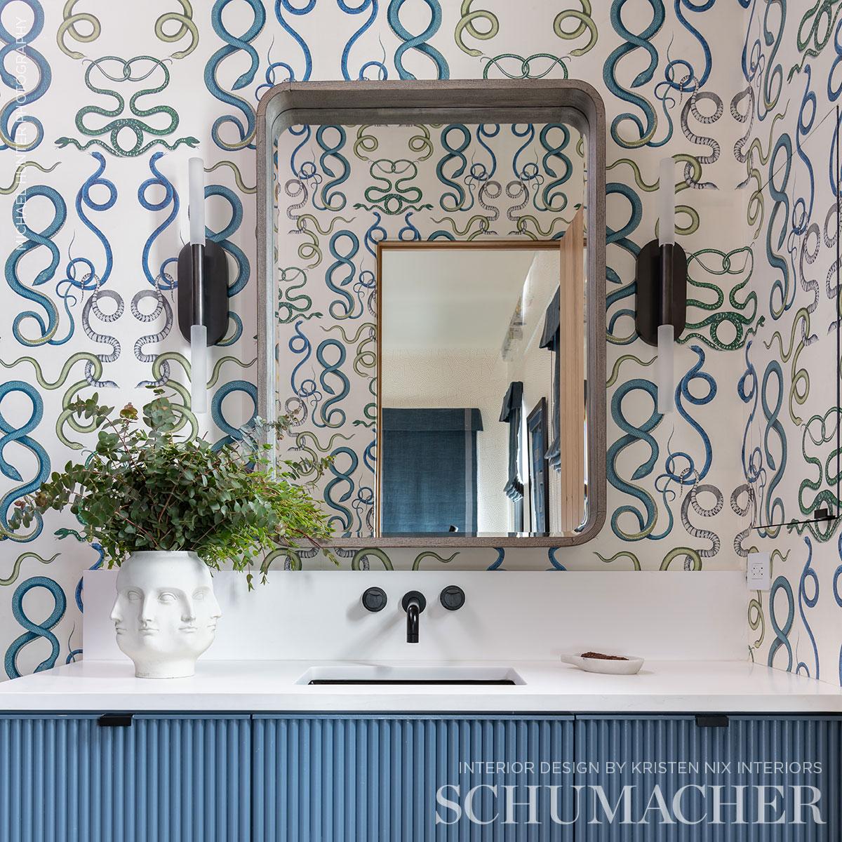 Giove - Emerald & Sapphire Wallpapers | Schumacher