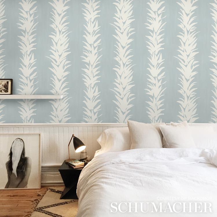 White Lotus - Soft Blue Wallpapers | Schumacher