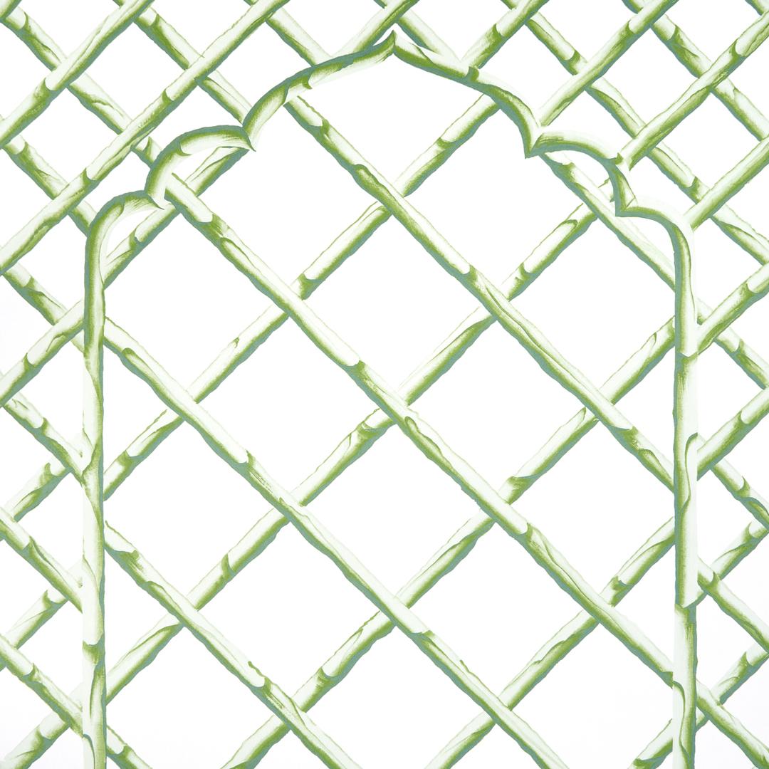 Bamboo Trellis Panel B - Green Wallpapers | Schumacher