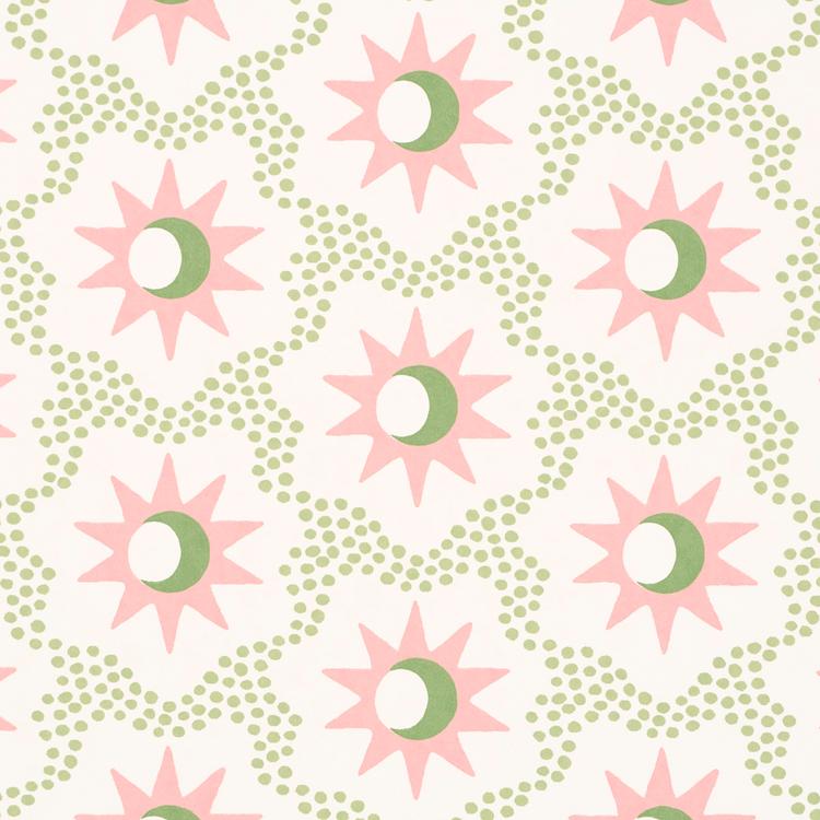 Lucie - Pink & Green Wallpapers | Schumacher