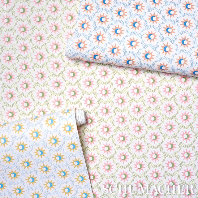 Lucie - Pink & Green Wallpapers | Schumacher