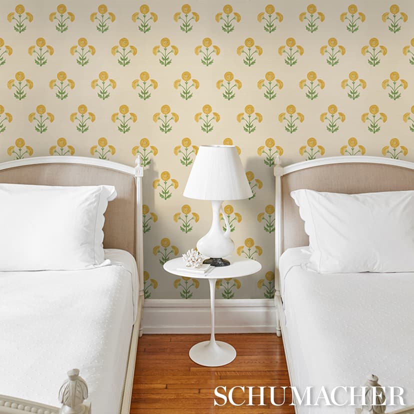 Saranda Flower Sisal - Marigold Wallpapers | Schumacher