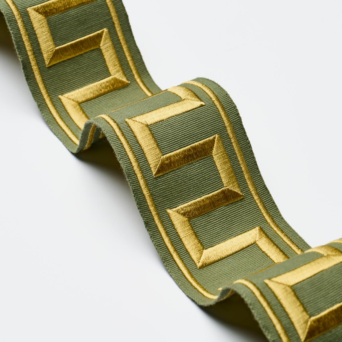 GREEK KEY EMBROIDERED TAPE_OLIVE