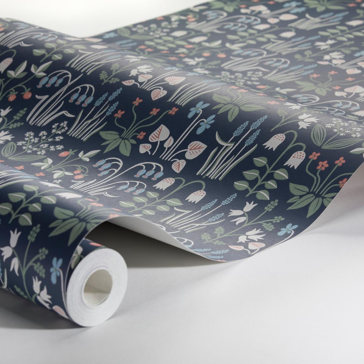 Strawberry Field Navy Wallpapers Schumacher