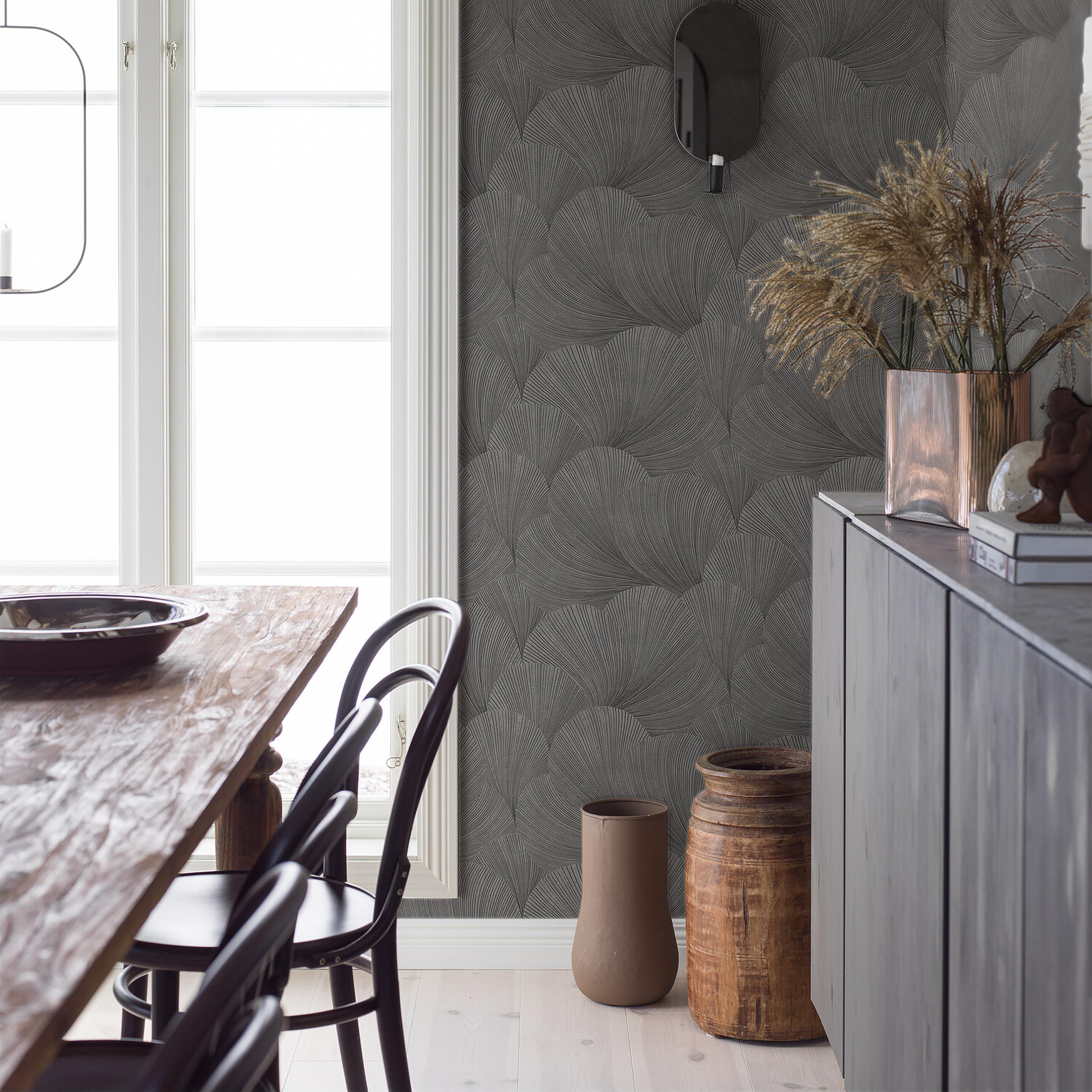 Mirage Charcoal Wallpapers Schumacher