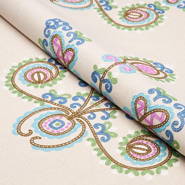 Estrella Embroidery Jewel Fabrics Schumacher