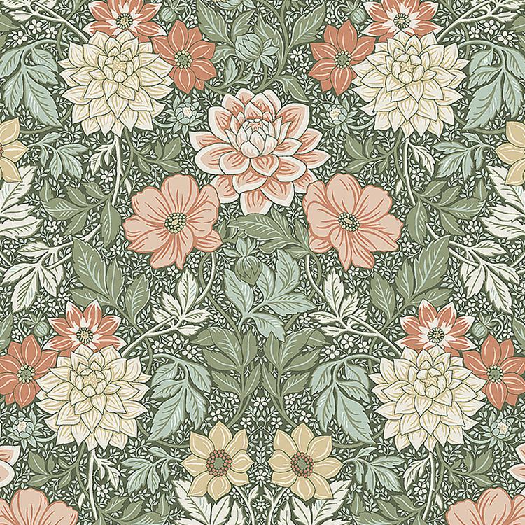 Dahlia Garden - Green Wallpapers | Schumacher