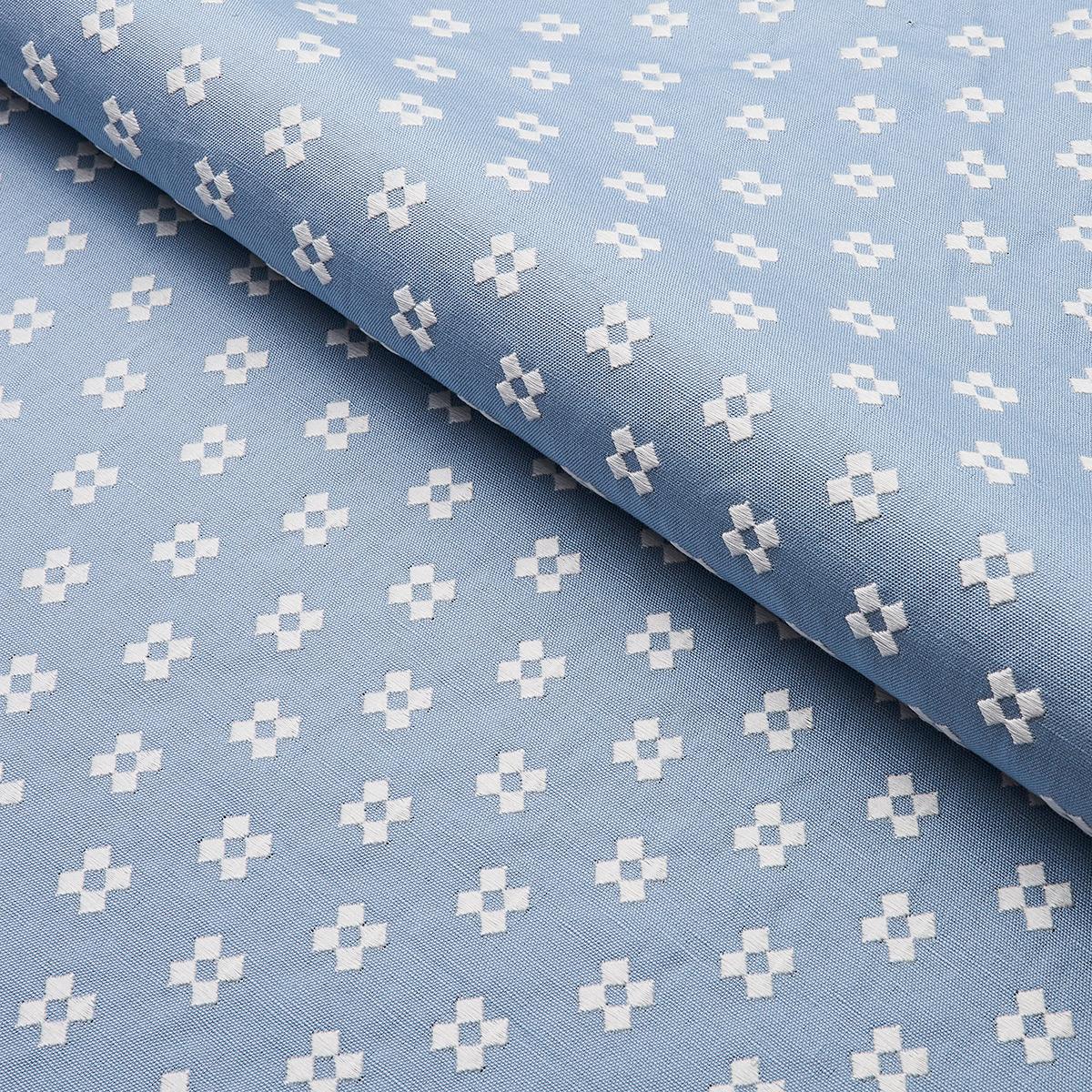 Thandie Embroidery Ivory On Chambray Fabrics Schumacher