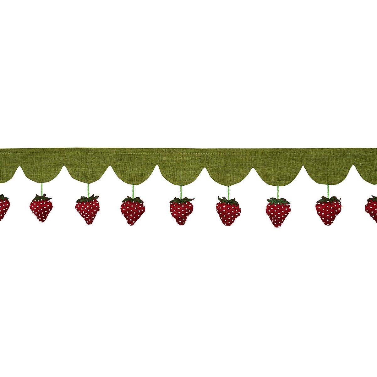 Strawberry Jam Trim Green Trims Schumacher