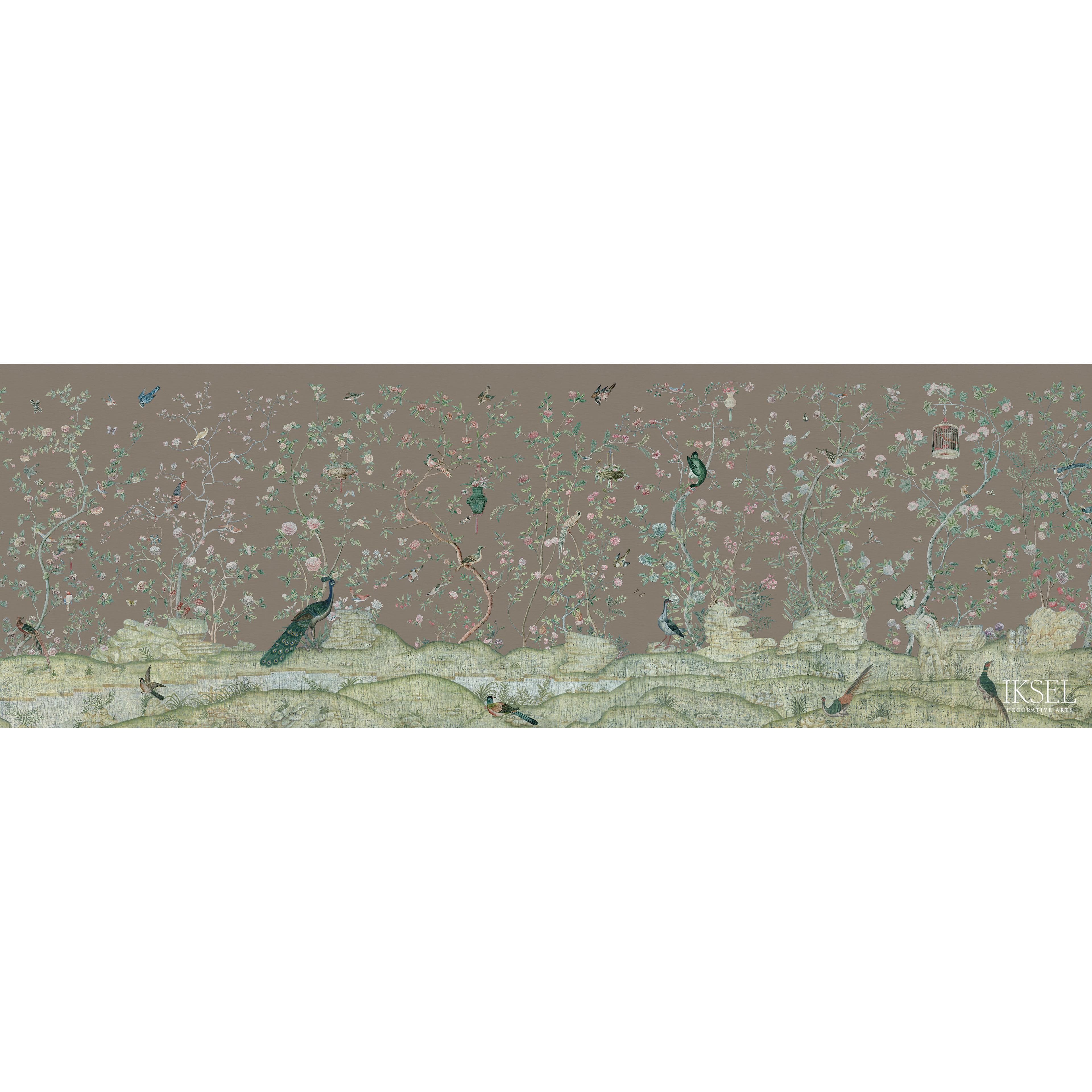 Xanadu Landscape Charcoal Taupe Wallpapers Schumacher