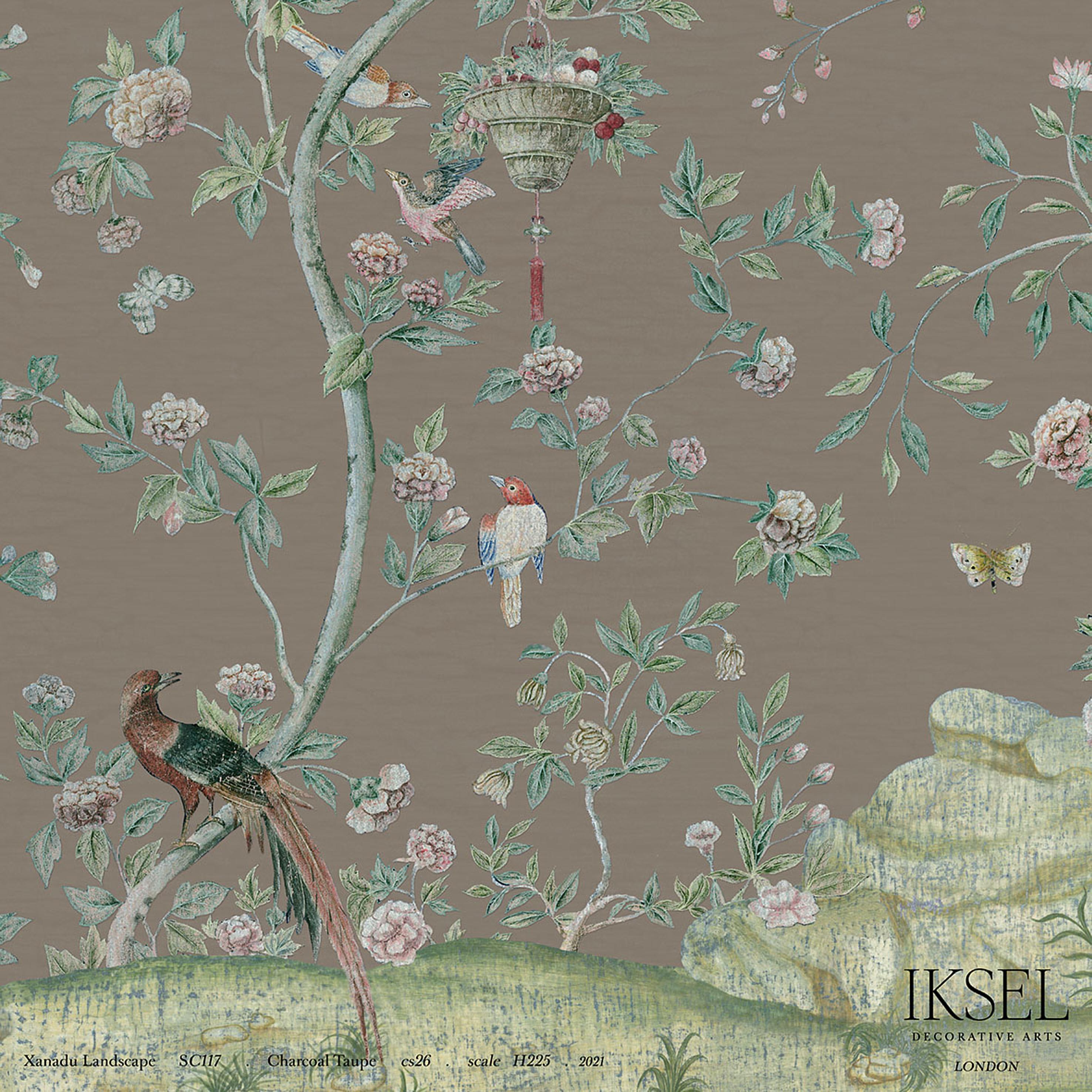 Xanadu Landscape Charcoal Taupe Wallpapers Schumacher