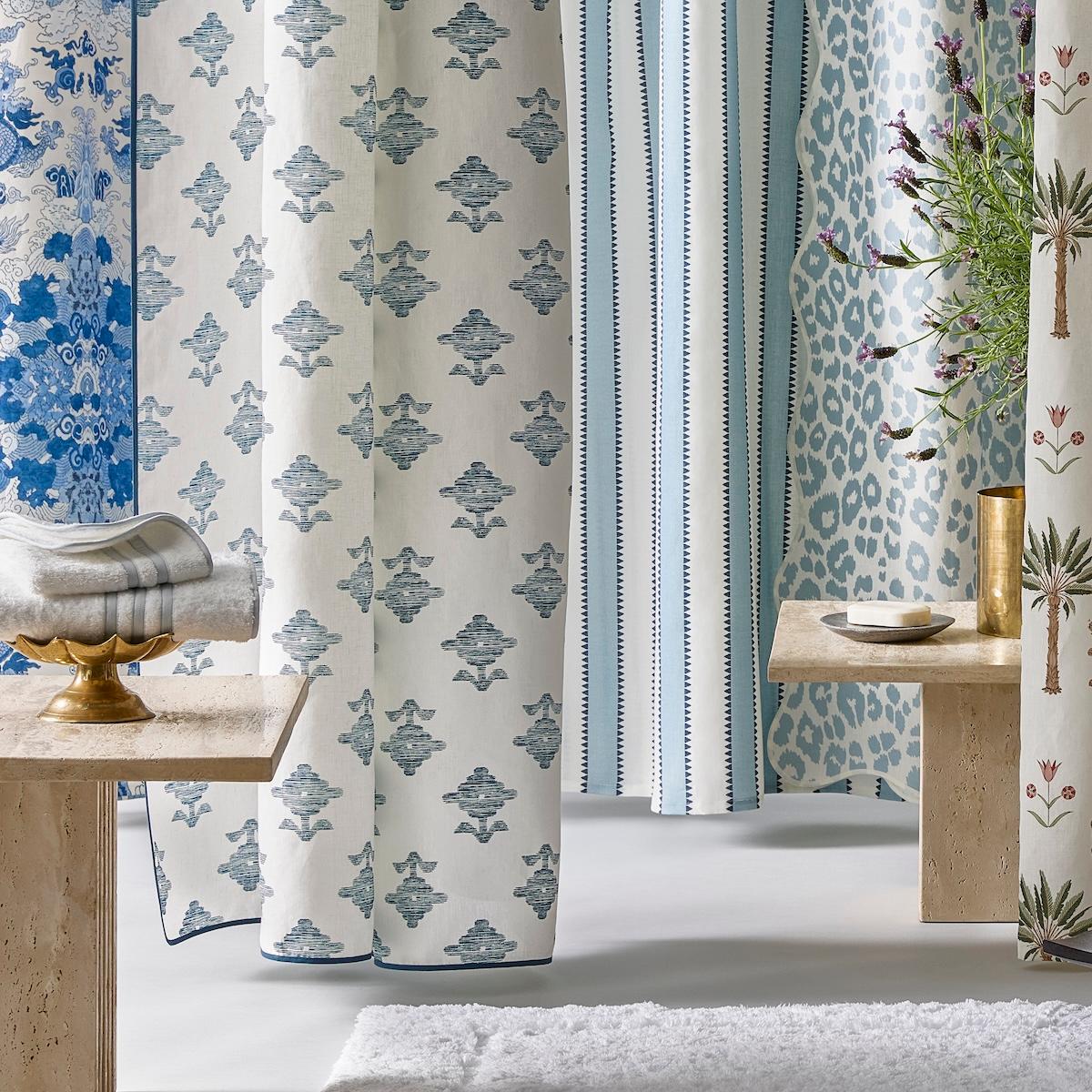 Magic Mountain Shower Curtain Chocolate Persimmon Bed & Bath Schumacher