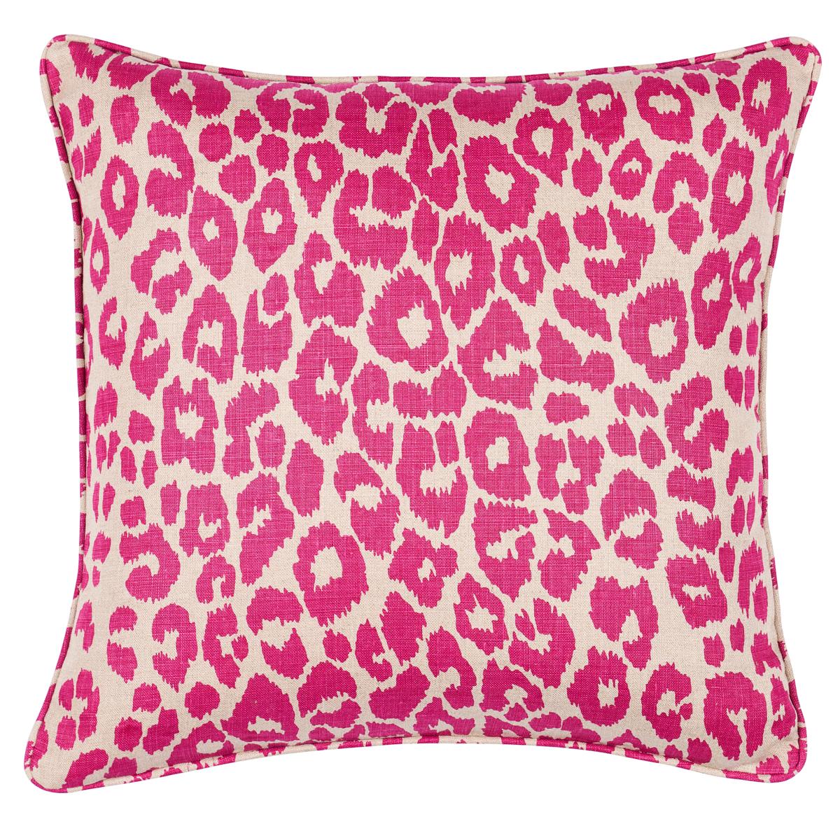 Iconic Leopard Pillow Fuschia/Natural Pillows & Accessories Schumacher
