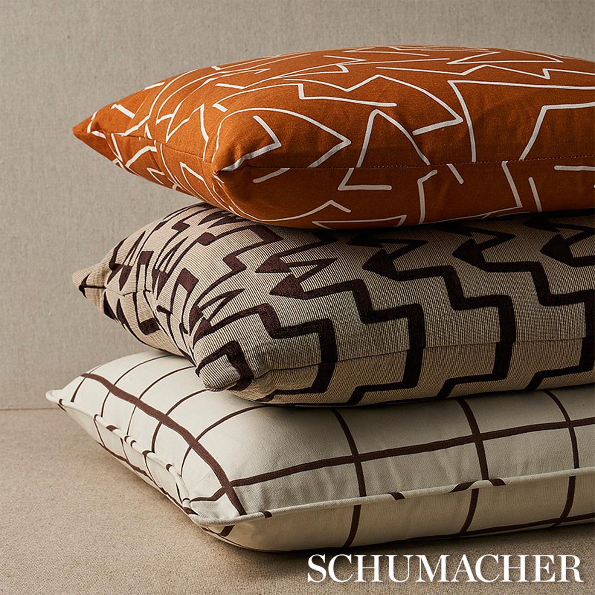 Tangent Print Pillow Saffron Pillows & Accessories Schumacher