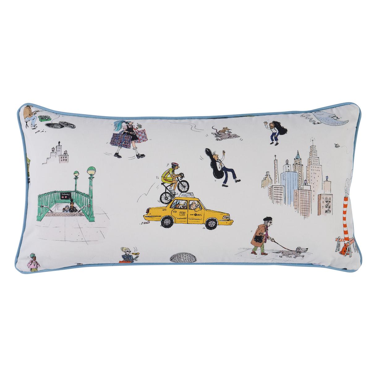 Street Scenes Pillow_MULTICOLOR ON WHITE