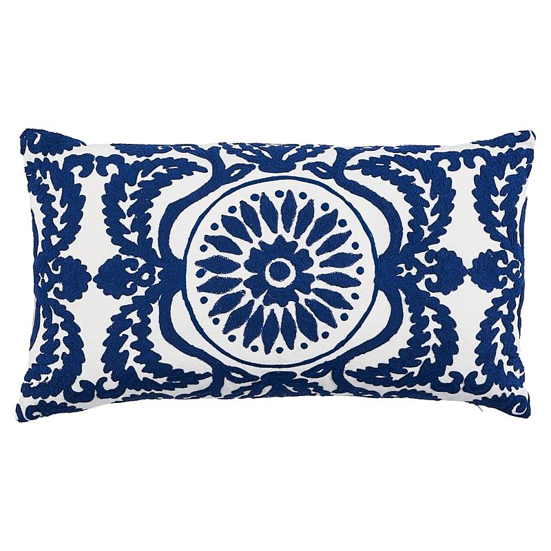 Embroidery Pillow Cobalt Pillows & Accessories Schumacher