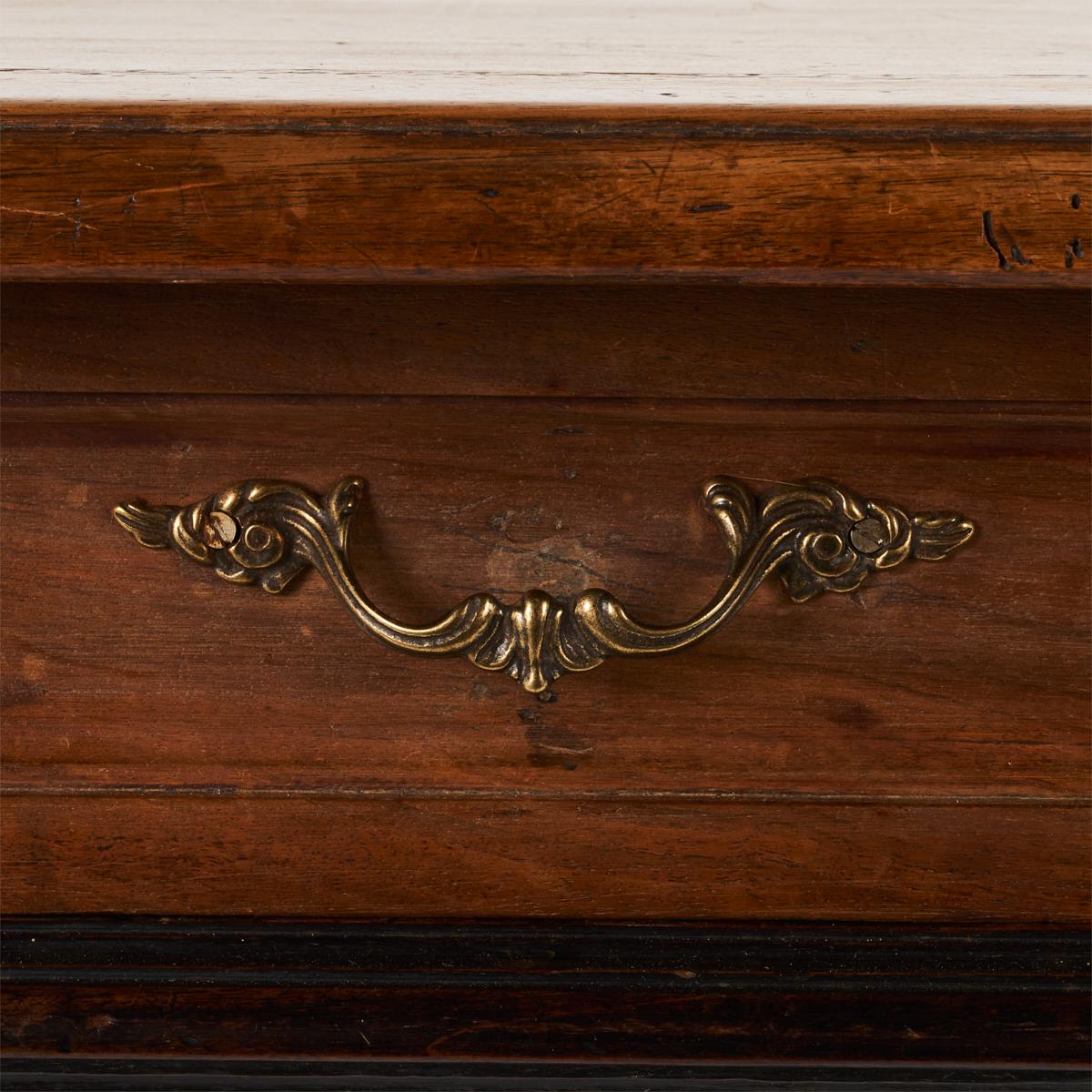 Portuguese Table, Turned Wood Legs Antique Walnut Antiques