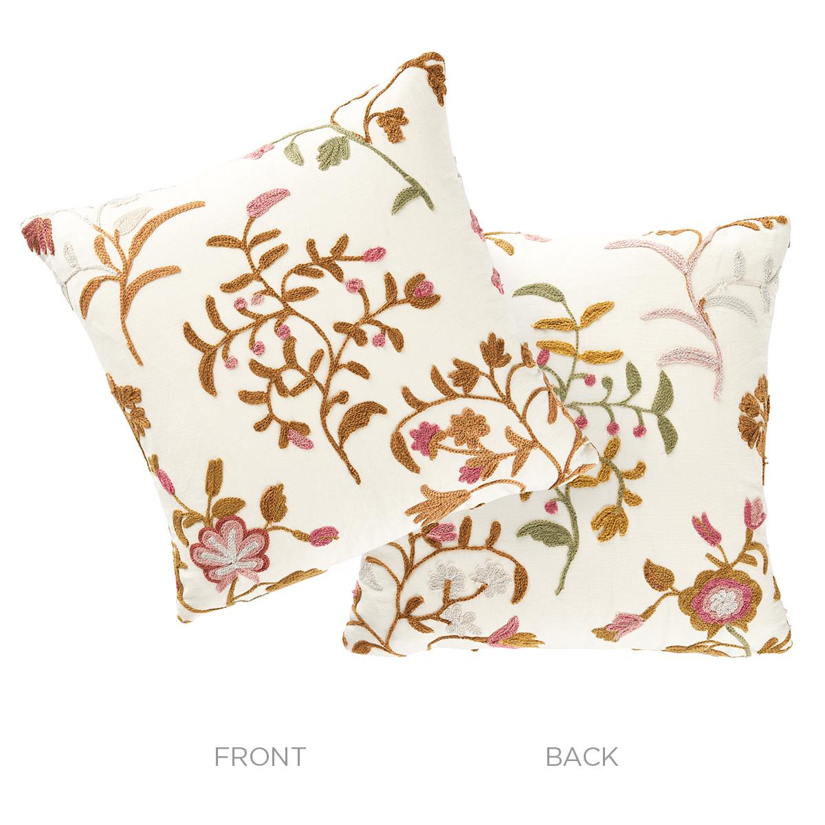 Raleigh Crewel Embroidery Pillow B Autumn Pillows & Accessories
