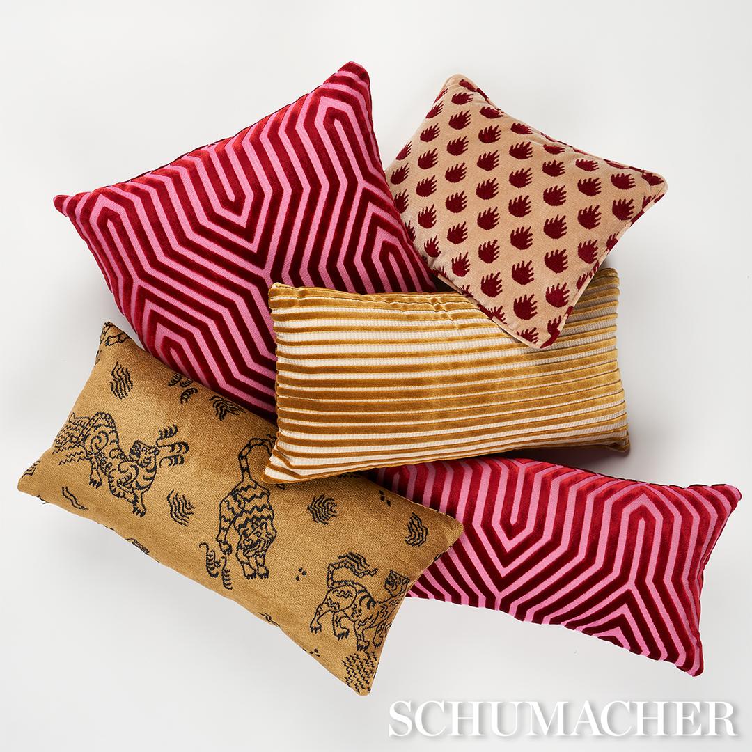 Kinabalu Velvet Pillow Gold Pillows & Accessories Schumacher