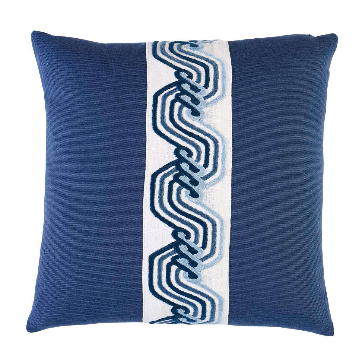 The Twist Embroidered Pillow_MARINE