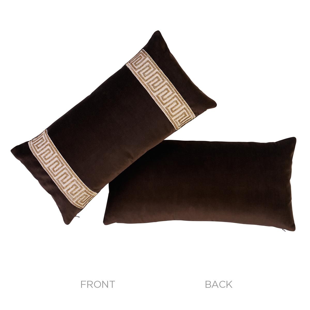 Delphi Beaded Tape Pillow Espresso Pillows & Accessories Schumacher