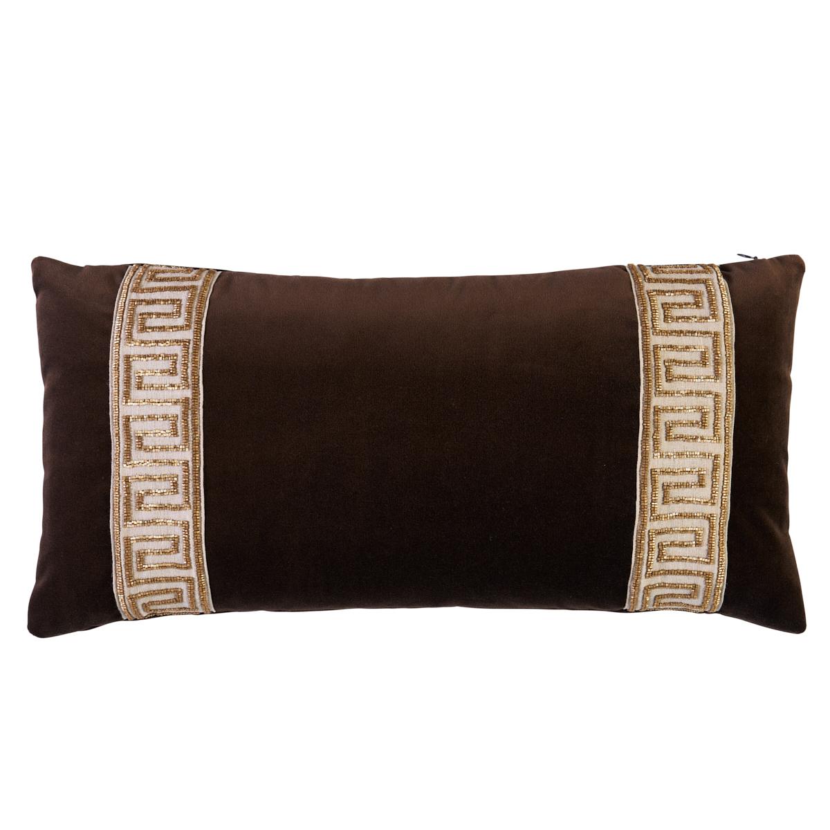 Delphi Beaded Tape Pillow Espresso Pillows & Accessories Schumacher