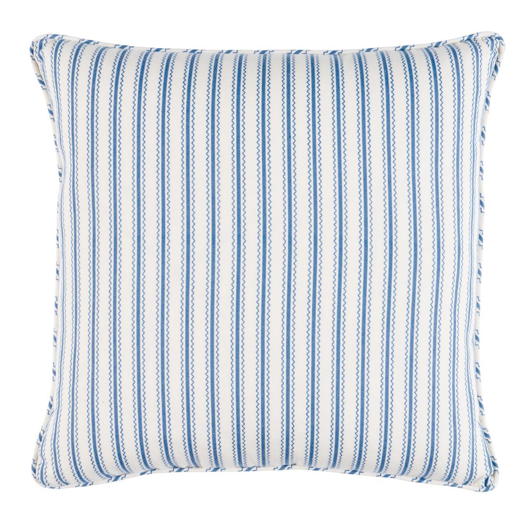 Birdie Ticking Stripe Pillow - Indigo Pillows & Accessories | Schumacher