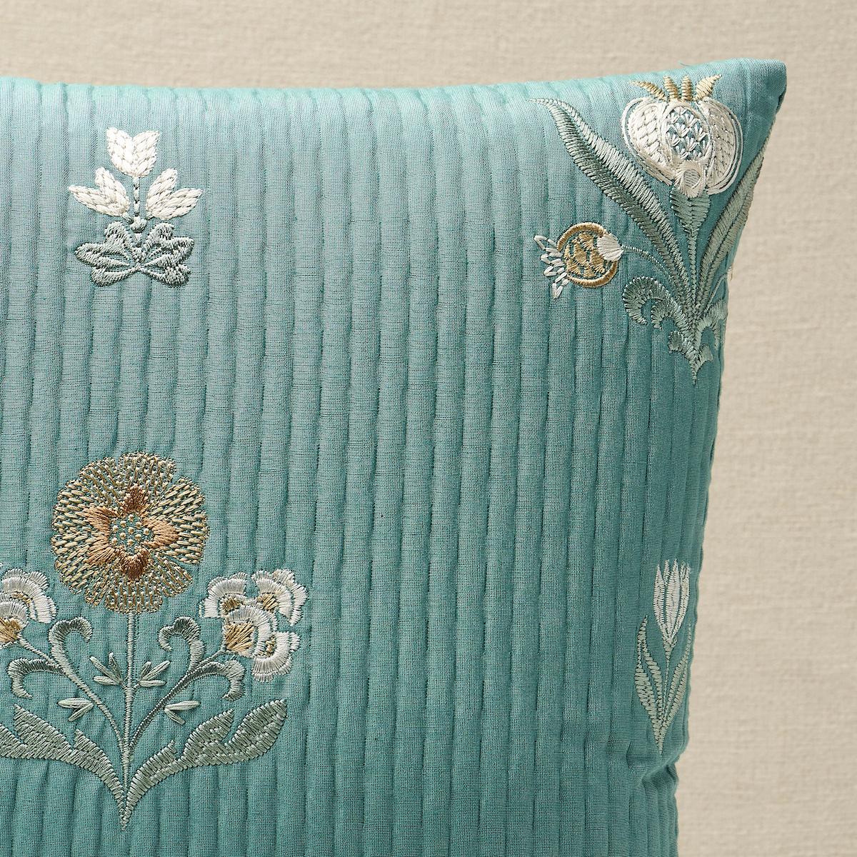 Elmslie Embroidery Pillow_TEAL