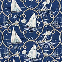 SUMMER REGATTA LINEN PRINT - NAVY