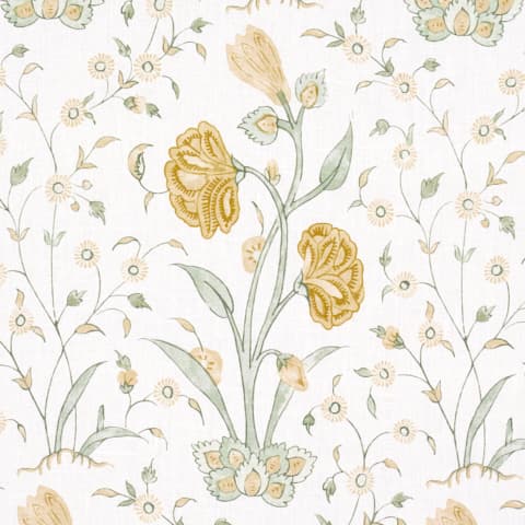 Khilana Floral - Marigold Fabrics | Schumacher