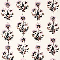 DIANTHUS HAND BLOCK PRINT - RUST & ROSE