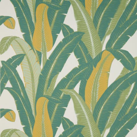 TROPICAL ISLE - GREEN ON IVORY