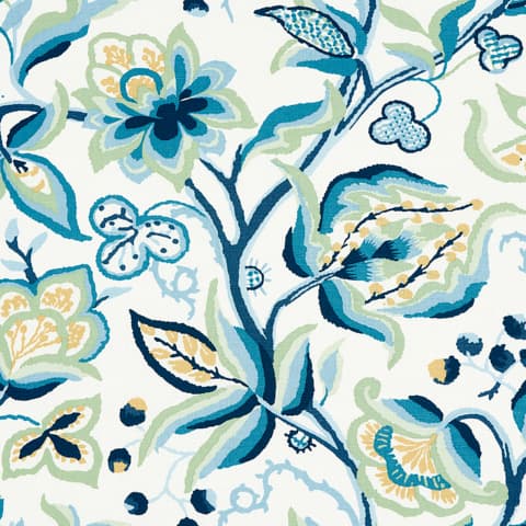 ALEXANDRA VINE LINEN - NAVY & LEAF