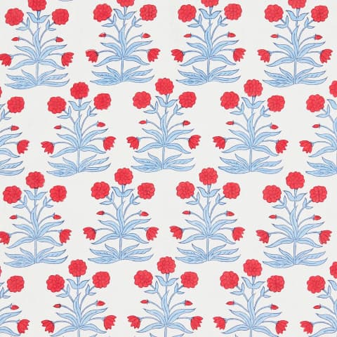 Mughal Hand Block Print - CRIMSON SKY
