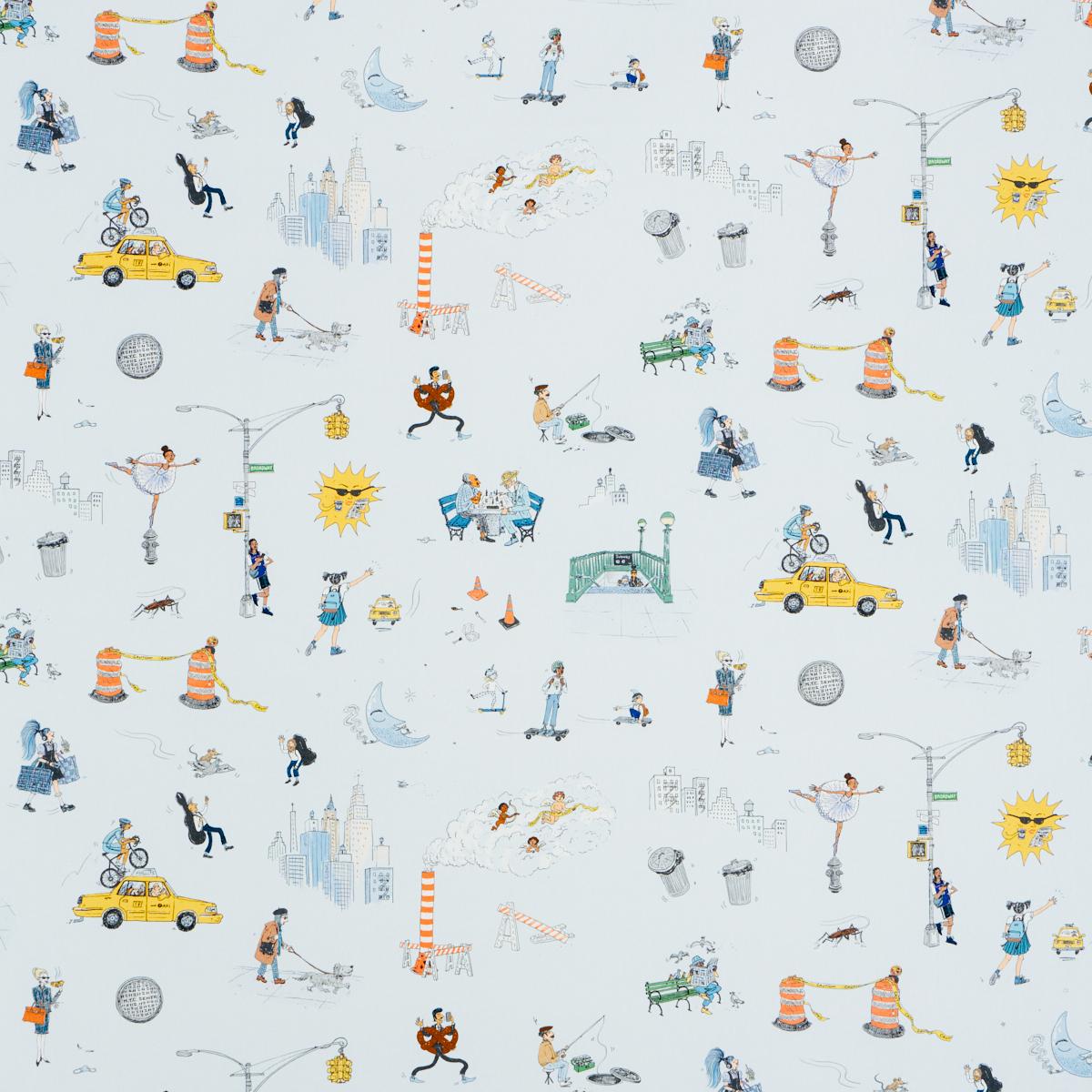 JOANA AVILLEZ'S STREET SCENES - MULTICOLOR ON SKY BLUE