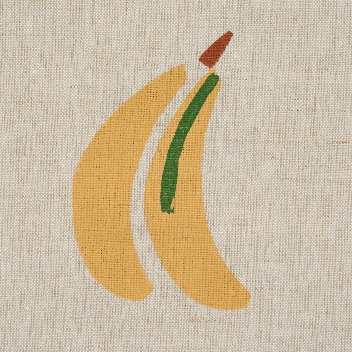 BANANA STAND HAND BLOCK PRINT_OCHRE AND GREEN ON NATURAL