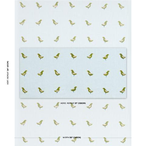 BIRDS HAND BLOCK PRINT_GREEN ON SKY